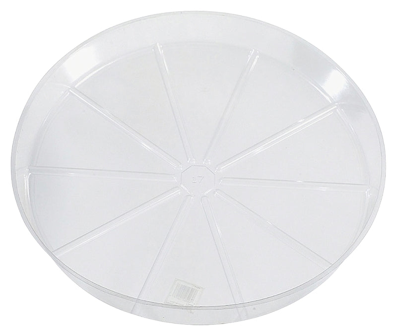 Gardener's Blue Ribbon VS12VUS Planter Saucer, 12 in Dia, Vinyl, Clear