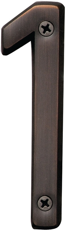 Hy-Ko Prestige Series BR-42OWB/1 House Number, Character: 1, 4 in H Character, Bronze Character, Solid Brass