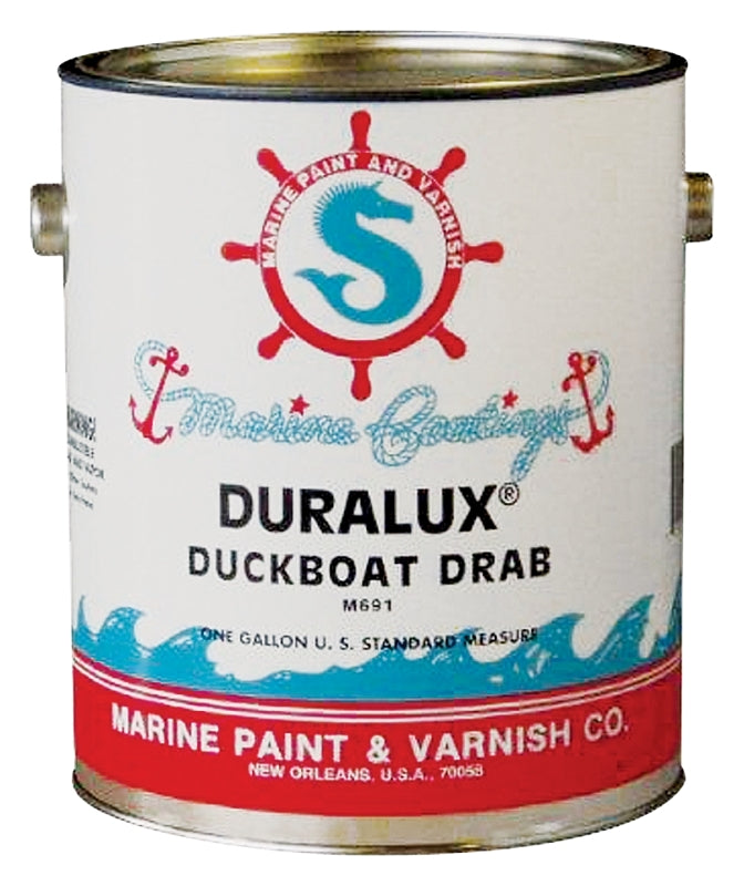 Duralux M691-1 Marine Enamel, Flat, Camouflage Duckboat Drab, 1 gal Can
