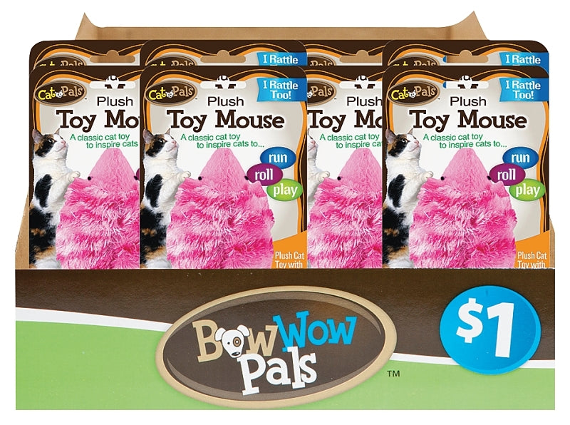 Bow Wow Pals PDQ 8888 Cat Toy with Bell, Plush, Assorted