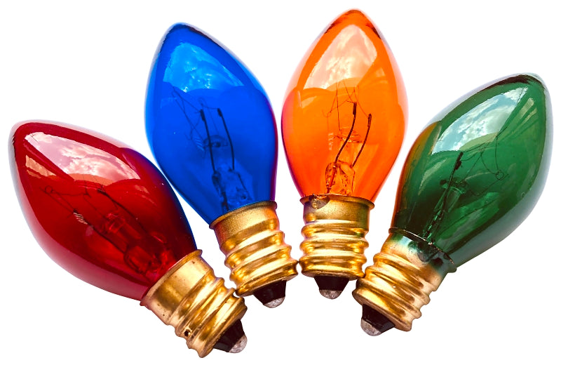 Hometown Holidays 19124 Light Bulb, 5 W, Candelabra Lamp Base, Incandescent Lamp, Transparent Multi-Color Light