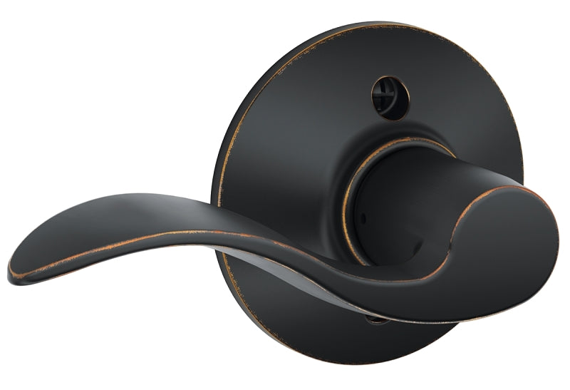 Schlage Accent Series F170ACC716LH Dummy Lever, Mechanical Lock, Aged Bronze, Lever Handle, Metal, Residential