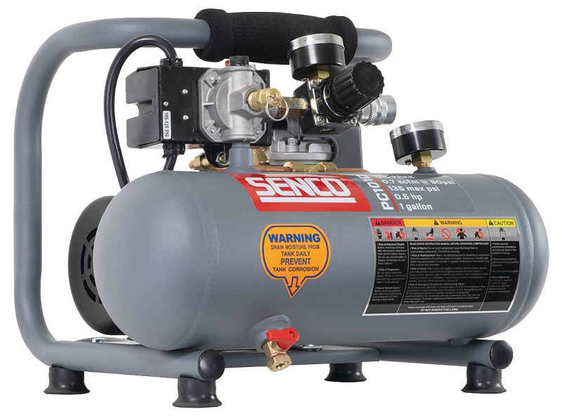 Senco PC1010 Air Compressor, Tool Only, 1 gal Tank, 0.5 hp, 115 V, 125 psi Pressure, 0.7 scfm Air