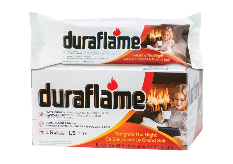 Duraflame 7184N Fire Log, 1.5 hr Burn Time, 2.5 lb