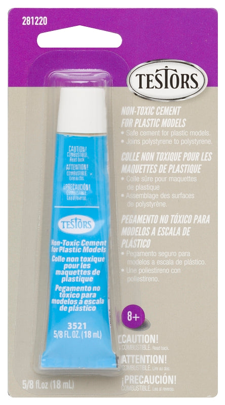 Testors 281220 Cement Adhesive, Liquid, Solvent-Like, 0.625 oz, Tube