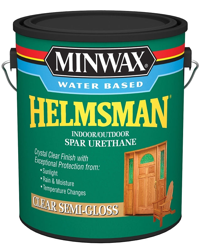 Minwax Helmsman 710510000 Spar Urethane Paint, Semi-Gloss, Liquid, Crystal Clear, 1 gal, Can