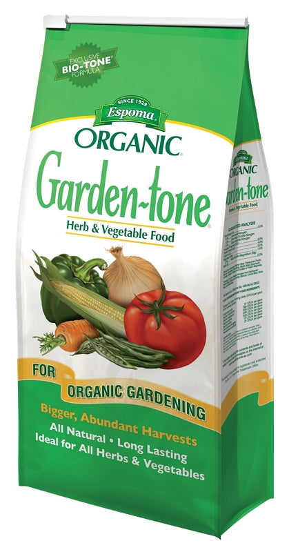 Espoma Garden-tone GT18 Plant Food, 18 lb, Bag, Granular, 3-4-4 N-P-K Ratio