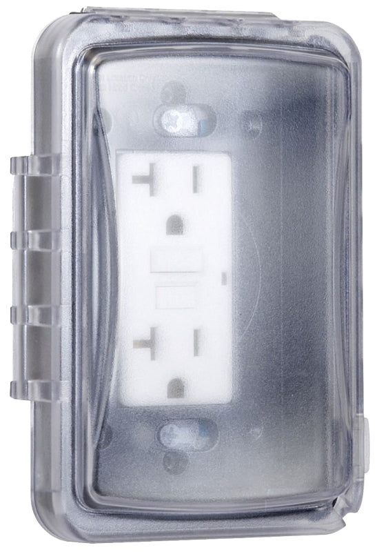 Taymac MM110C Flip Cover, 3.81 in W, 1-Gang, Polycarbonate, Clear