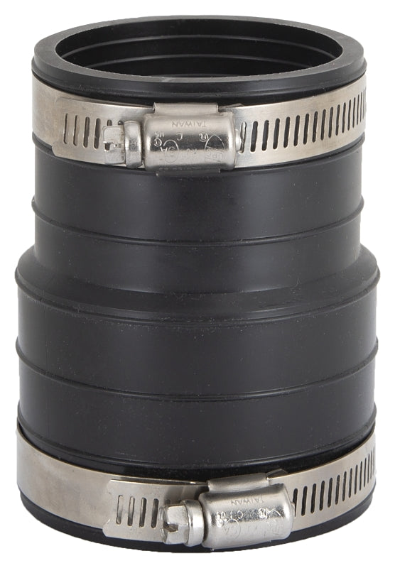 ProSource Coupling, 2 in, Socket to Pipe, PVC, Black