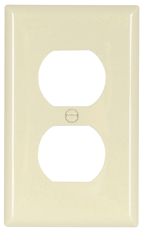 Eaton Wiring Devices 5132LA Receptacle Wallplate, 4-1/2 in L, 2-3/4 in W, 1 -Gang, Nylon, Light Almond, High-Gloss