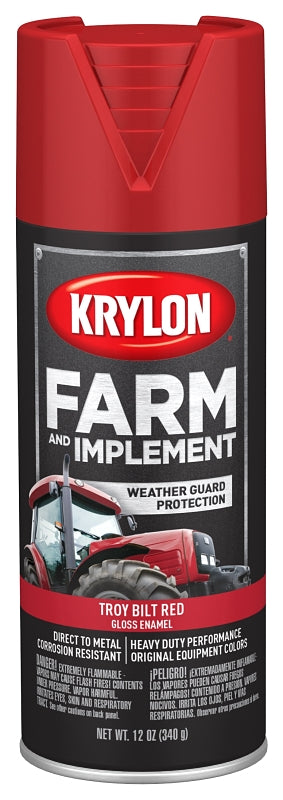 Krylon K01960777 Farm Equipment Spray, High-Gloss, Troy Bilt Red, 12 oz