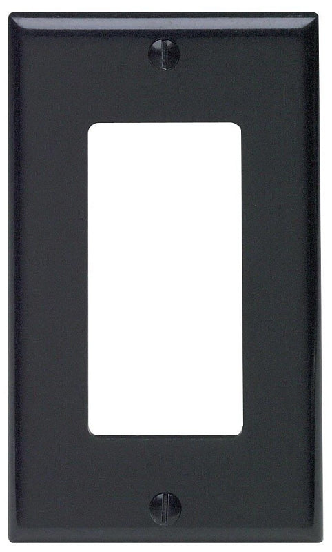 Decora 80401-E Wallplate, 4-1/2 in L, 2-3/4 in W, 1 -Gang, Thermoset Plastic, Black, Smooth