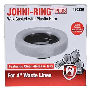 Oatey 90230 Wax Ring, Polyethylene, Brown, For: 4 in Waste Line Closet Toilet Bowls
