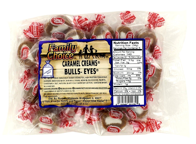 Family Choice 1135 Bullseye, Caramel Flavor, 7.5 oz
