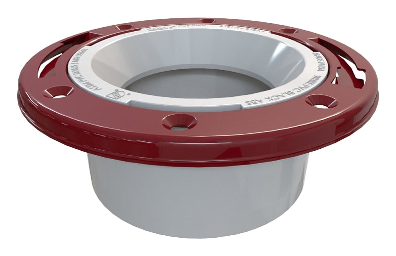 Oatey 43521 Closet Flange, 4 in Connection, PVC, White, For: 4 in Pipes