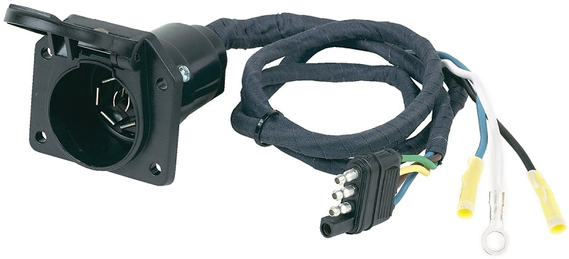 Hopkins 47205 4-Wire Flat to 7 RV Blade Adapter, 4-Conductor