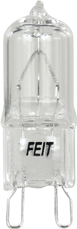 Feit Electric BPQ25/G9/CAN Halogen Bulb, 25 W, G9 Lamp Base, JCD T4 Lamp, 3000 K Color Temp, 2000 hr Average Life