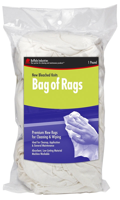 RAGS KNIT BLEACHED 1LB BAG