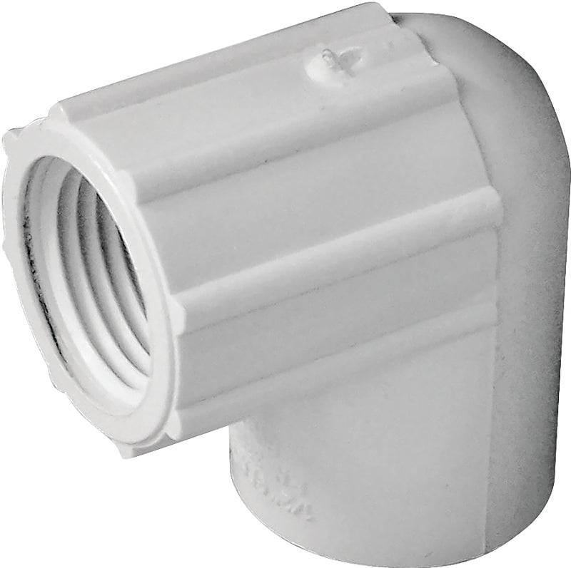 Xirtec 140 435506 Pipe Elbow, 1/2 in, Socket x FPT, 90 deg Angle, PVC, White, SCH 40 Schedule, 150 psi Pressure