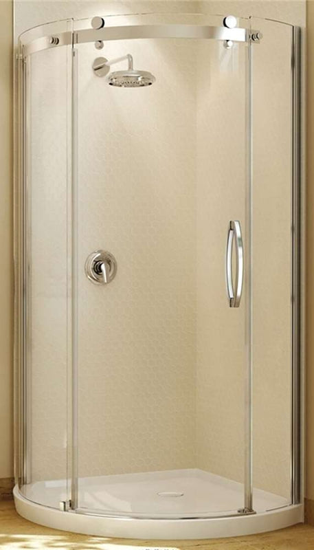 Maax Olympia Series 105960-R-000-001 Shower Kit, 36 in L, 36 in W, 78 in H, Acrylic, Chrome, Round, 8 mm Glass