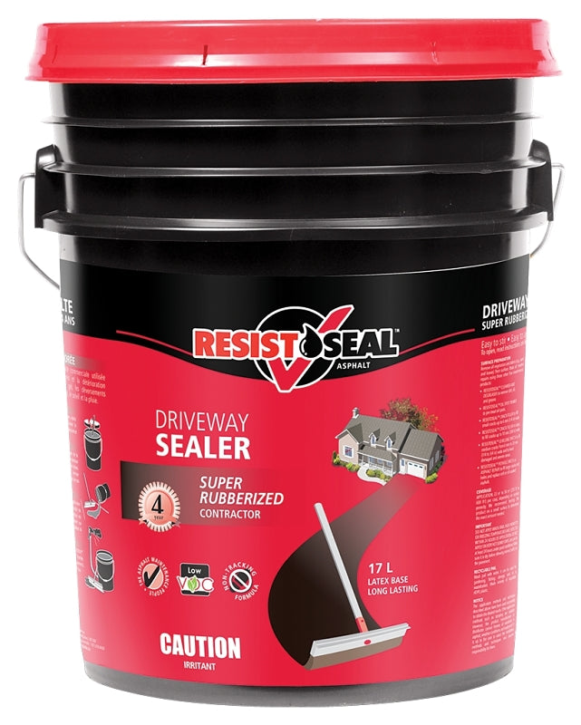 Resistoseal 50103/50000 Asphalt Driveway Sealer, Liquid, Black, 17 L Pail