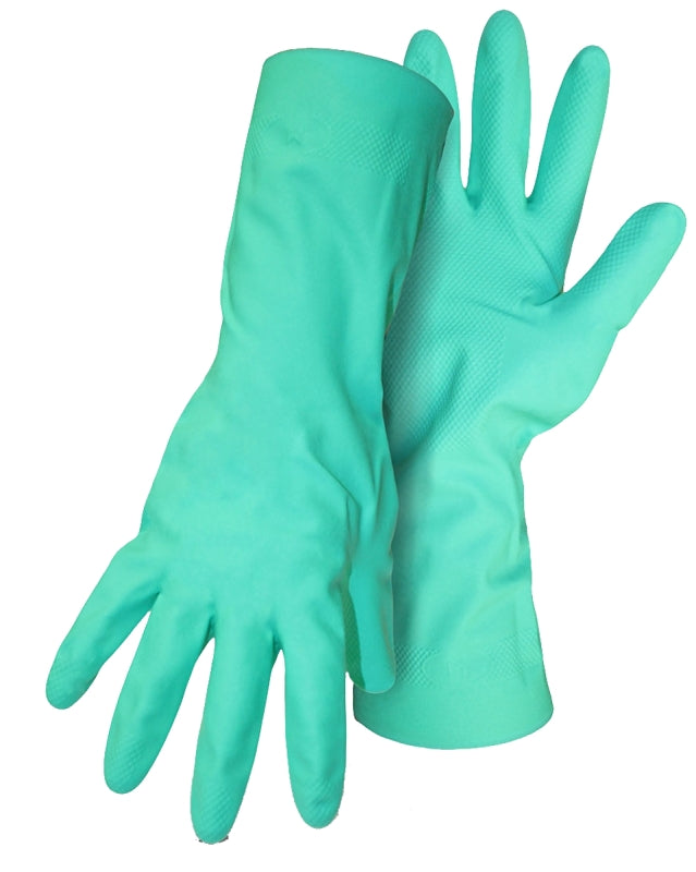 Boss 118M Home N Yard Gloves, M, Gauntlet Cuff, Nitrile Coating, Green