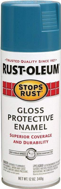 Stops Rust 269292 Rust Preventative Spray Paint, Gloss, Maui Blue, 12 oz, Can