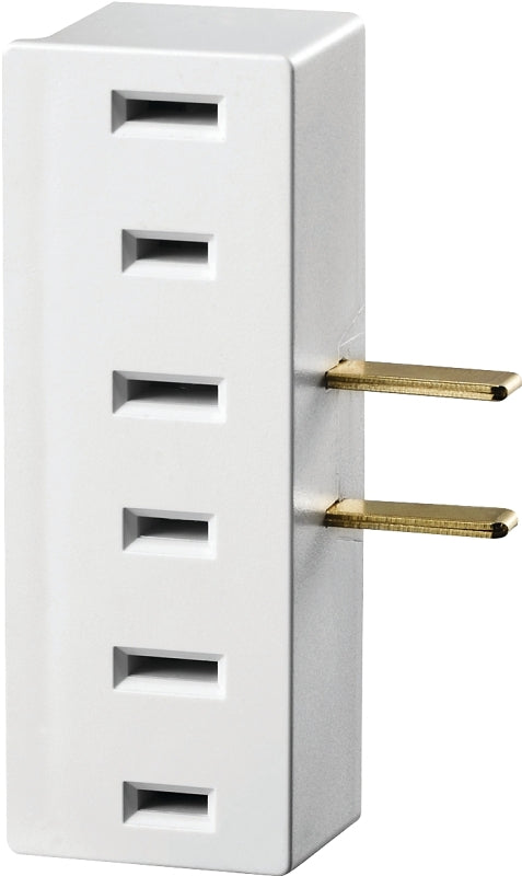 Leviton 002-00065-00W Triple Tap Outlet Adapter, 2 -Pole, 15 A, 125 V, 3 -Outlet, NEMA: NEMA 1-15R, White