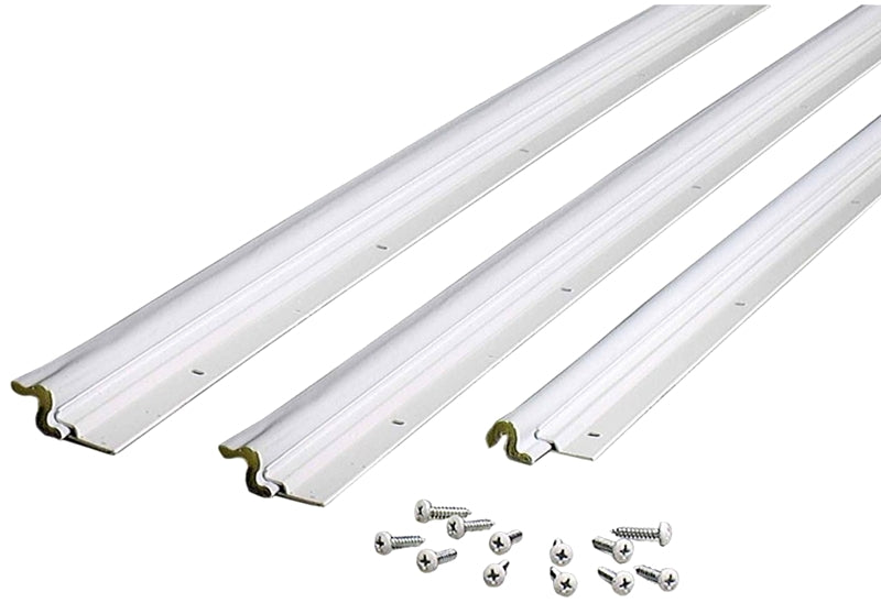 M-D 91850 Jamb Weatherstrip, Aluminum/Vinyl, White