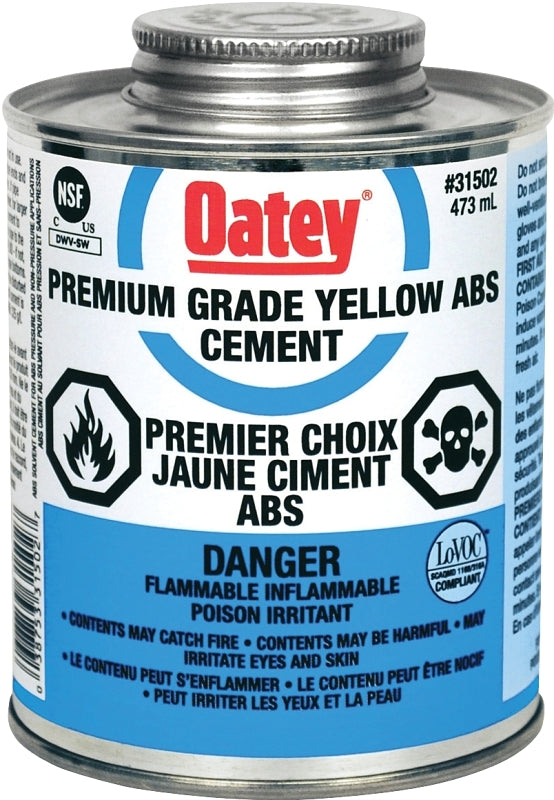 Oatey 48906 Solvent Cement, Liquid, Yellow, 437 mL