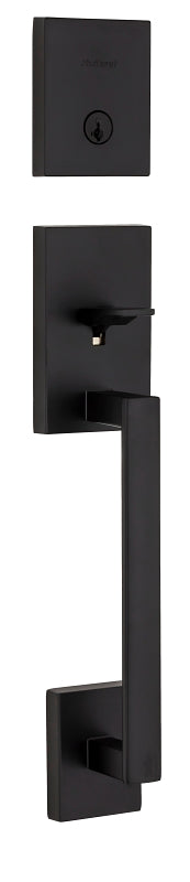 Kwikset Signature 818SCEXHFL 514 SMT Combination Lockset, San Clemente Design, Matte, Halifax Lever Interior Handle