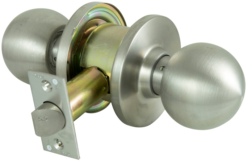 ProSource C363BV-PS Lockset, Knob Handle, Metal, Stainless Steel, 2-3/4 in Backset, 1-1/4 to 1-13/16 in Thick Door