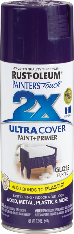 2X Ultra Cover 334042 Spray Paint, Gloss, Purple, 12 oz, Can