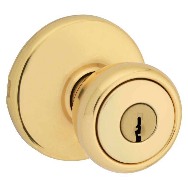 Kwikset 400T3RCLRCSK3BX Keyed Entry Knob, Brass, Polished Brass