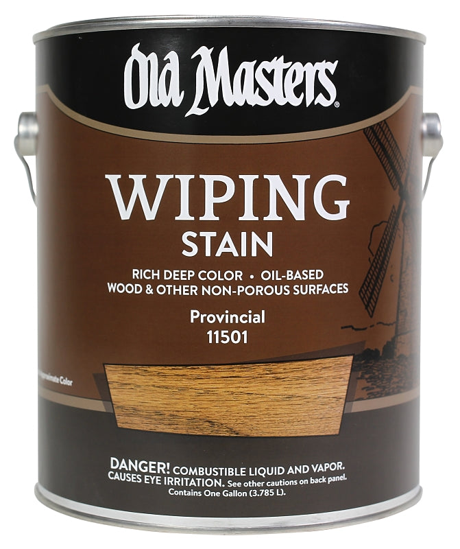 Old Masters 11501 Wiping Stain, Provincial, Liquid, 1 gal, Can