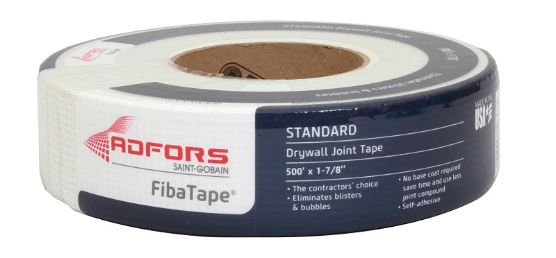 Adfors FDW8662-U Drywall Tape Wrap, 500 ft L, 1-7/8 in W, 0.3 mm Thick, White
