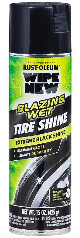 Wipe New 365324 Blazing Wet Tire Shine, 15 fl-oz, Can, Liquid, Solvent-Like