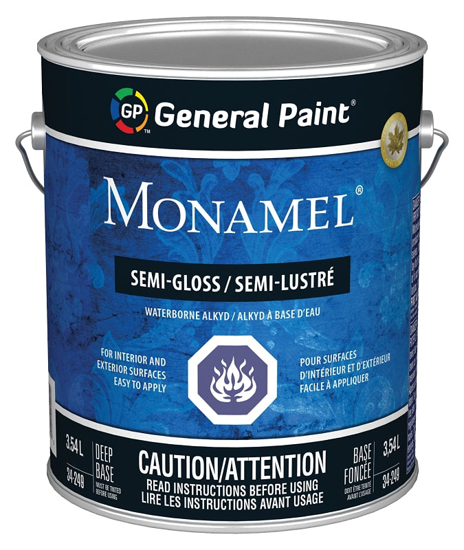 General Paint Monamel 34-249-16 Exterior Paint, Semi-Gloss, Deep Base, 1 gal