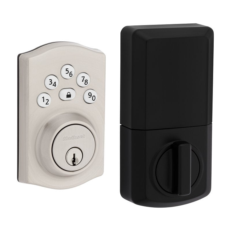 Kwikset Powerbolt 240 992400-002 Keypad Electronic Lock, 3 Grade, Zinc, Satin Nickel, KW1 Keyway