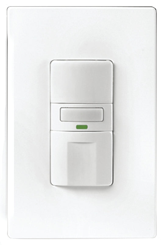 Eaton Wiring Devices VS310U-W-K Motion Sensor Switch with Nightlight and LED, 8.3 A, 120 V, 1 -Pole, Motion Sensor