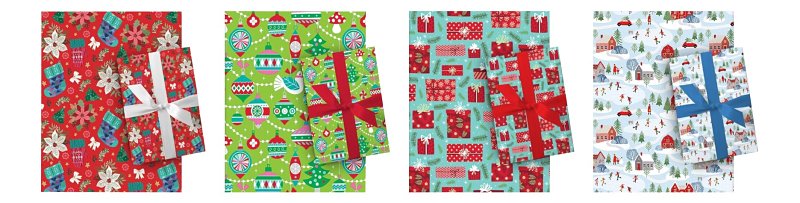Santas Forest 67903 Whimsical Gift Wrap, 35 Sq ft x 30 in, Assorted Designs, Paper, Assorted