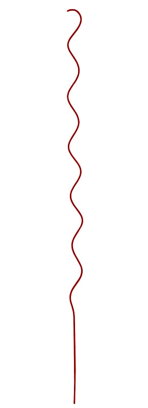 MIDWEST AIR TECHNOLOGY 901267RD6 Twisted Garden Stake, 60 in L, Steel, Red, Powder-Coated
