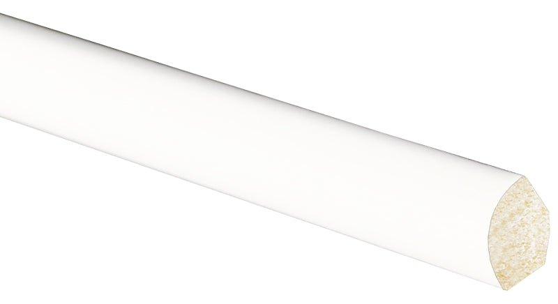 Inteplast Group 107 51070800032 Quarter Round Moulding, 8 ft L, 9/16 in W, Polystyrene, Crystal White