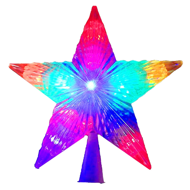 J Hofert 1986 Star Tree Topper, LED, Multi-Color, 9 in