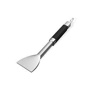 Weber 3400425 Griddle Flat Tongs, Stainless Steel, Soft-Touch Handle