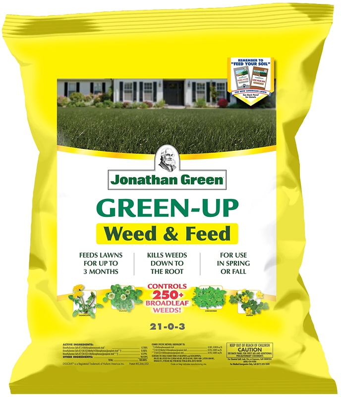 Jonathan Green 12344 Weed and Feed Lawn Fertilizer, 15 lb Bag, Granular, 21-0-3 N-P-K Ratio