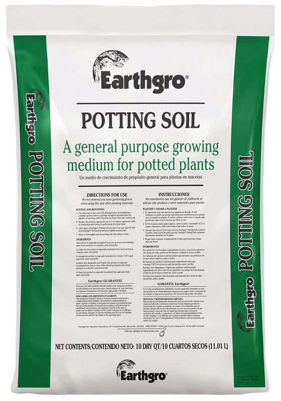 Miracle-Gro Earthgro 72451180 Potting Soil, Solid, 1 cu-ft Bag