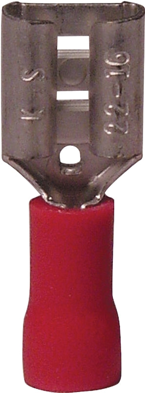 GB 10-141F Disconnect Terminal, 600 V, 22 to 16 AWG Wire, 1/4 in Stud, Vinyl Insulation, Red