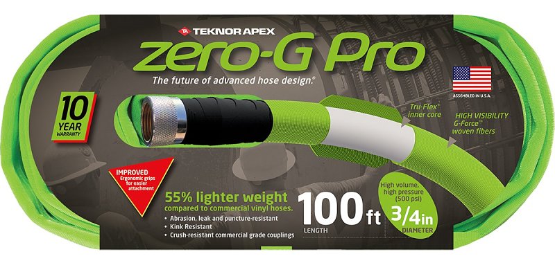 Zero-G Teknor Apex 4300-100 Coiled Hose, 100 ft L, 1800 lbf Pressure Class, Woven, Green
