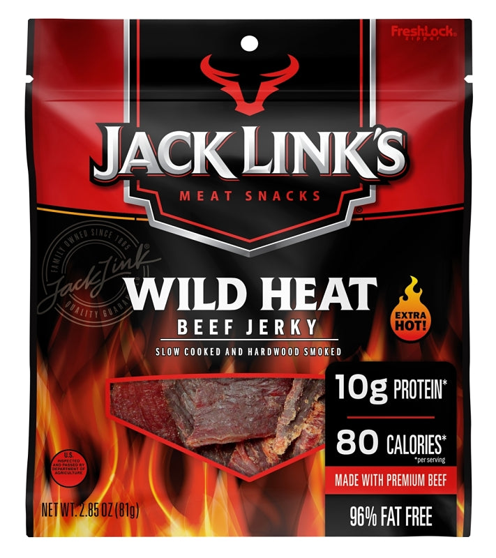 Jack Link's 10000029109 Beef Jerky, Wild Heat Flavor, 2.85 oz Pack